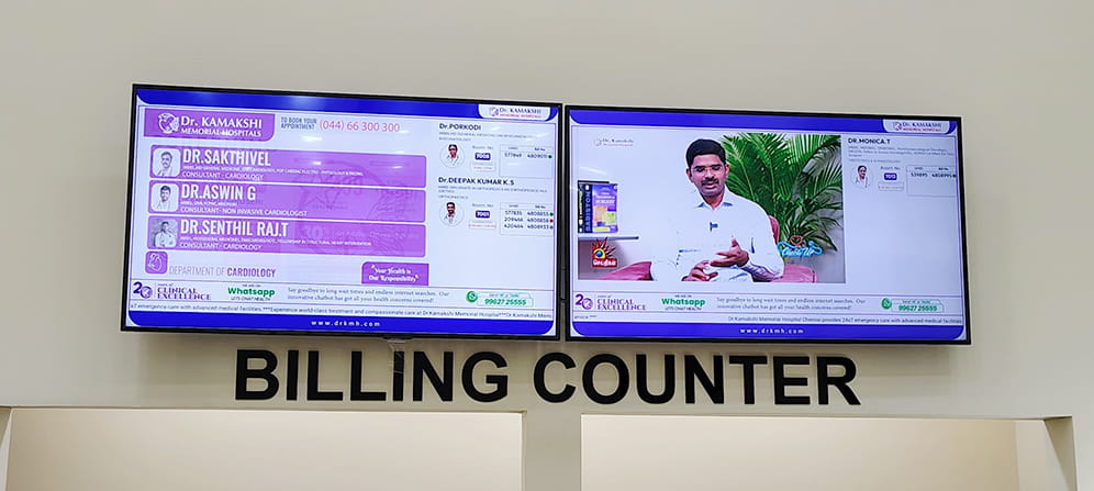 Digital Signage Display screens for Healthcare Industry in Chennai